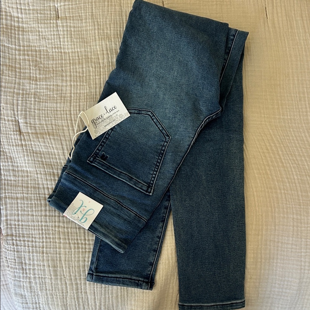 Grace & Lace Dark Blue Skinny Jeans